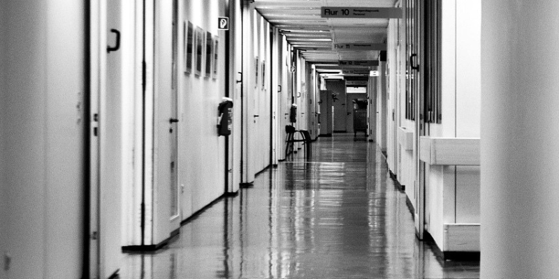 Desolate hospital hallway
