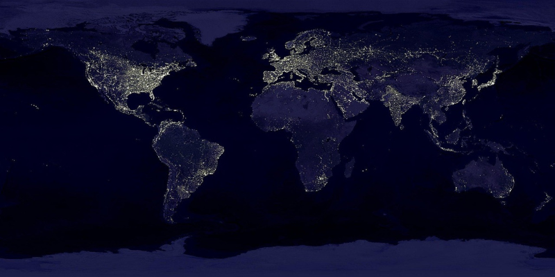 Light map of the world