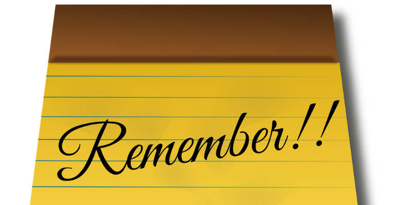 Yellow notepad with the word 