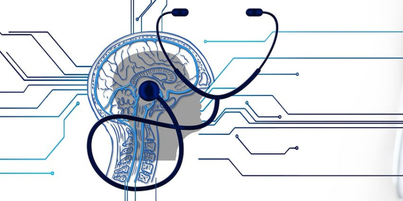 Animation of a brain as a data chip