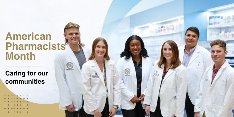 A header image of pharmacists celebrating American Pharmacists Month. 