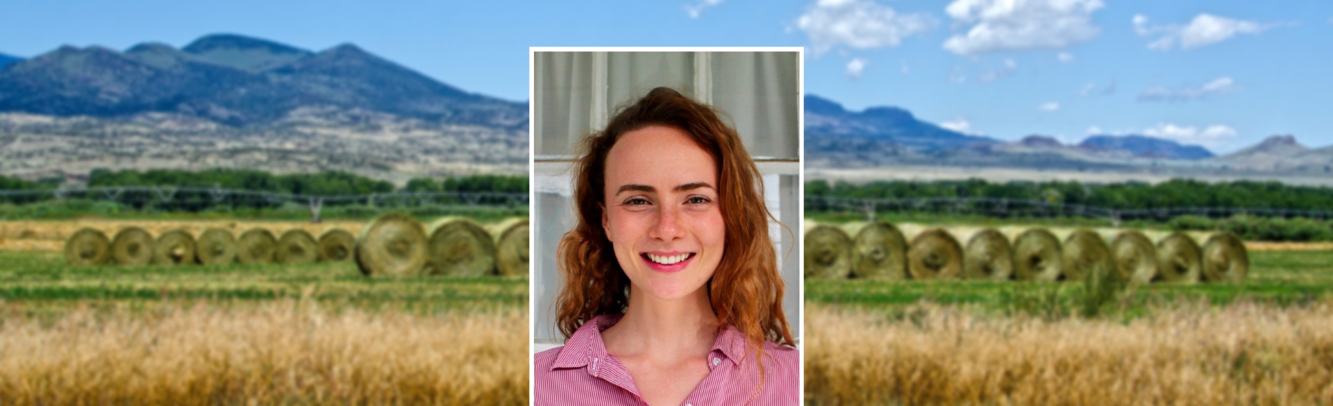 Woman smiling in headshot on background of Colorado mountains