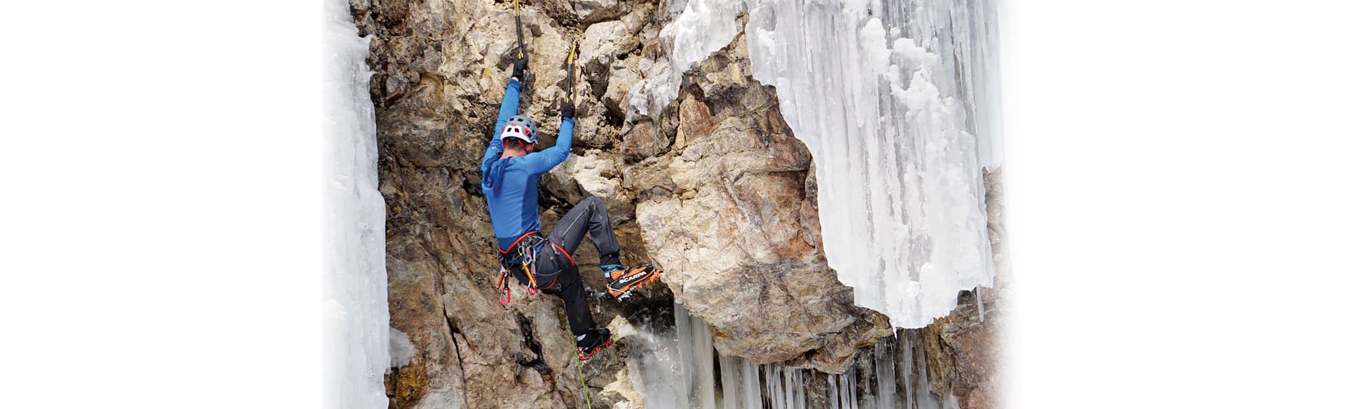 CU College of Nursing Student Ian Overton Ice climbing in Colorado
