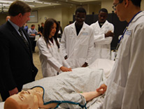 Students shared their hands-on experience with medicine on mannequin patients