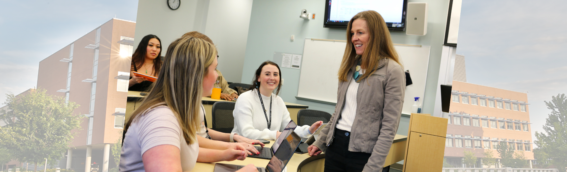 Dr. Jenn Trujillo speaking with her students in class.