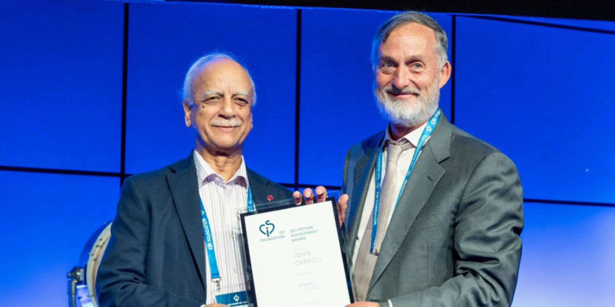 Sir Shakeel Qureshi and John Carroll, MD, at CSI Frankfurt