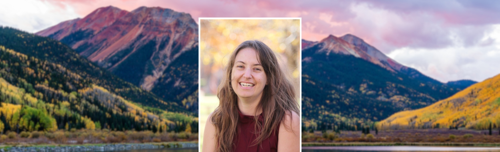 Miranda Dally headshot on Colorado mountains