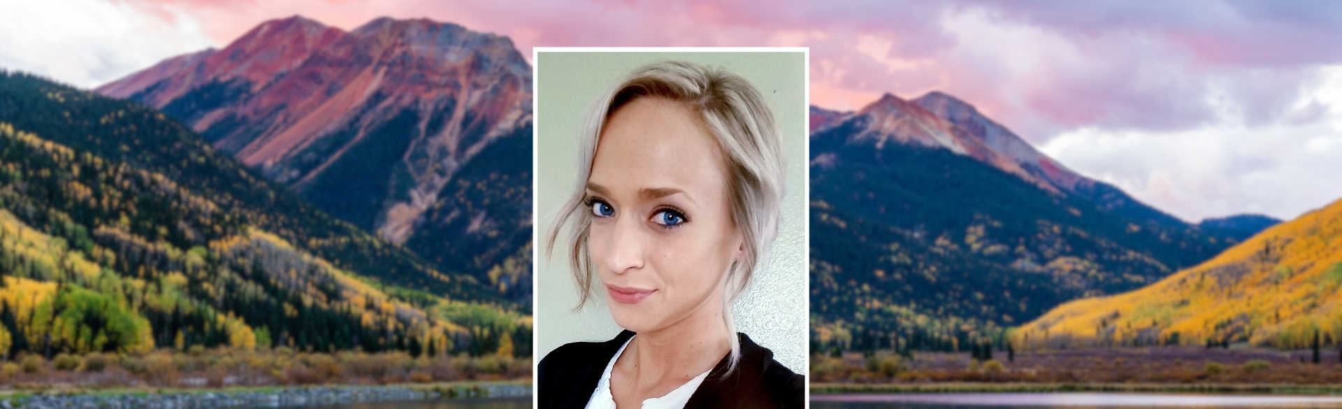 Alexa Cook headshot on Colorado background