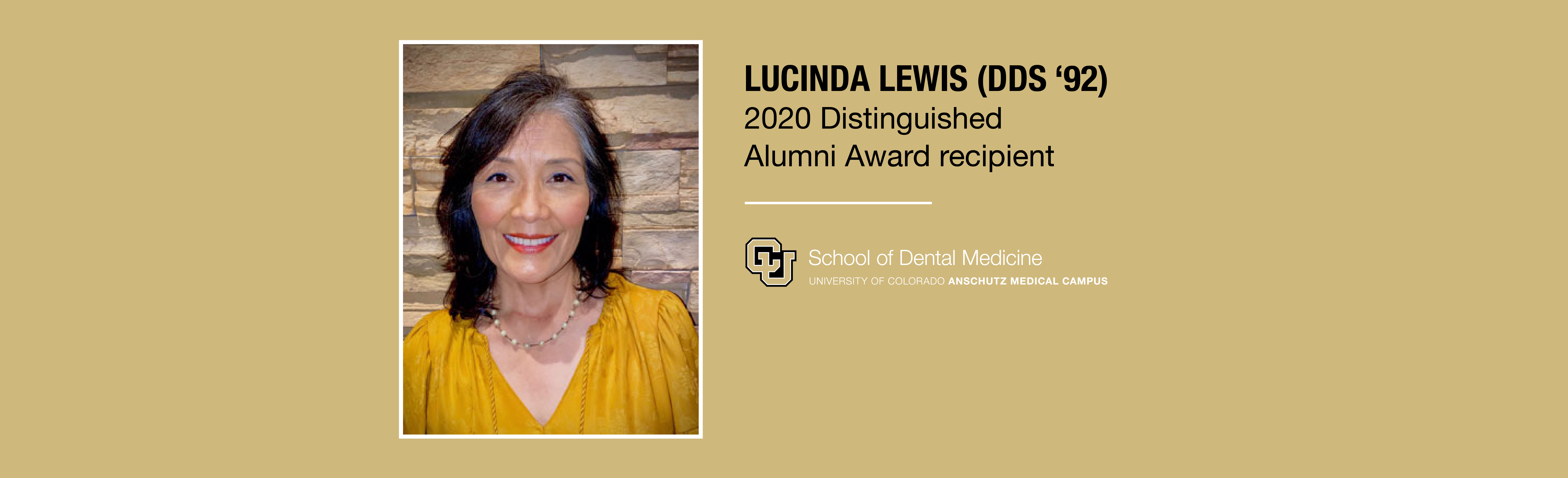 2020 Distinguished Alumni Award receipient, Lucinda Lewis (DDS '92)