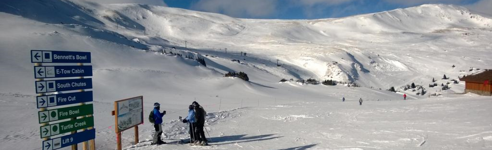 Skiers at Loveland Ski Area in Colorado. Photo by Mark Harden