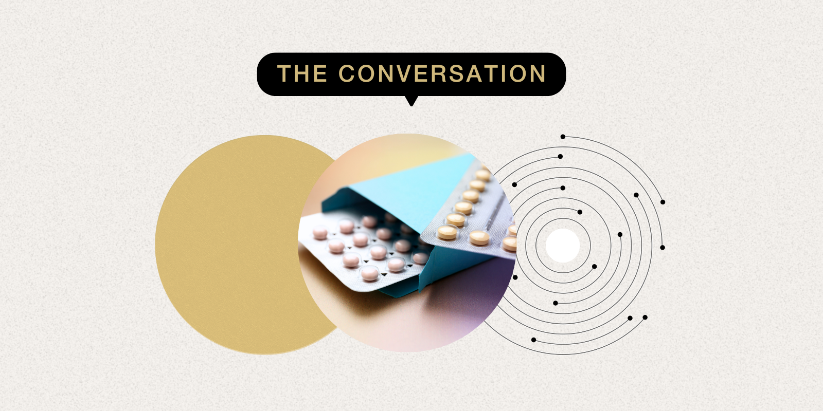 Photo of hormone replacement pills with the text 