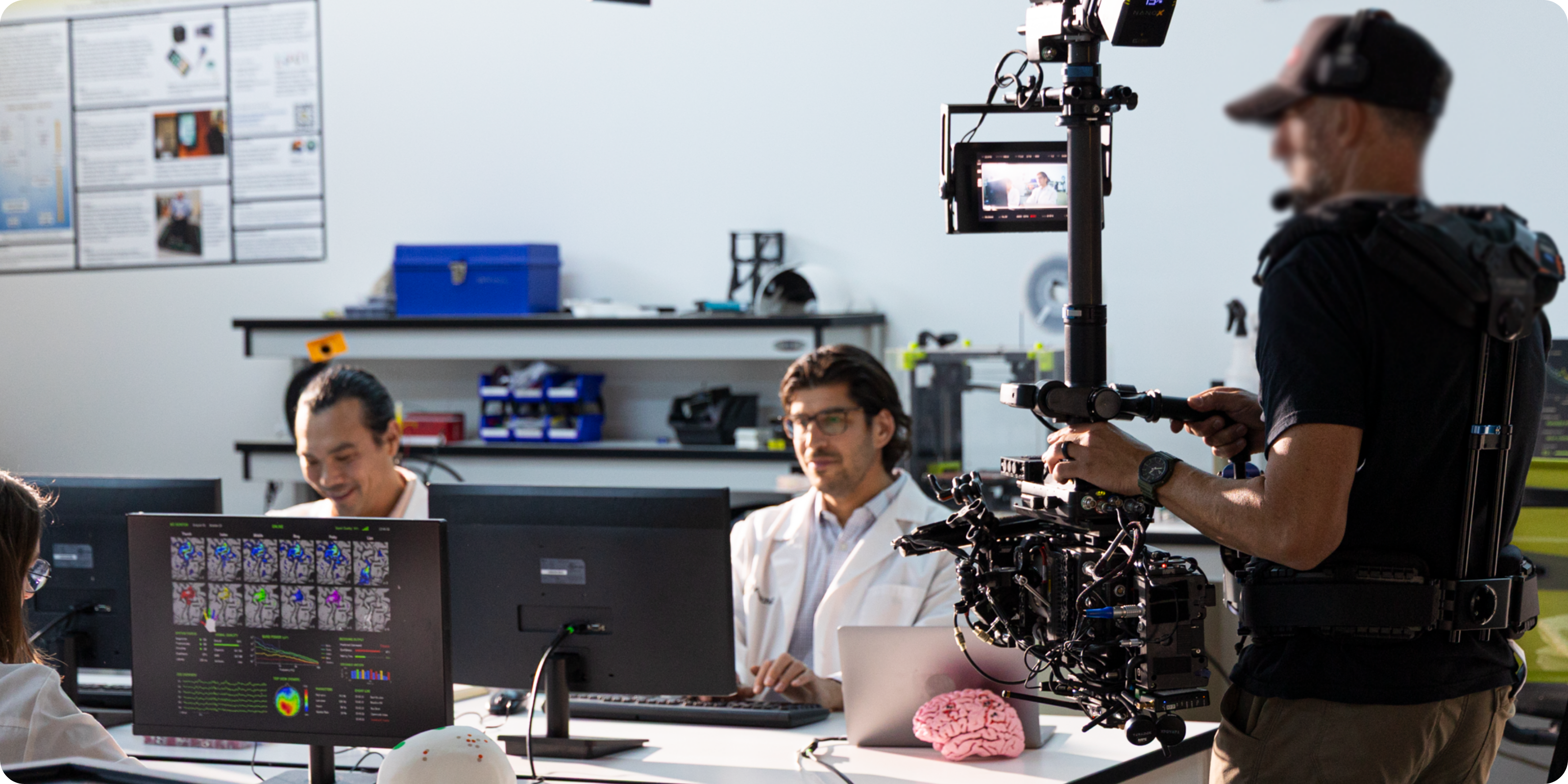 A behind the scenes shot of Dr. Kramer and Dr. Tien 