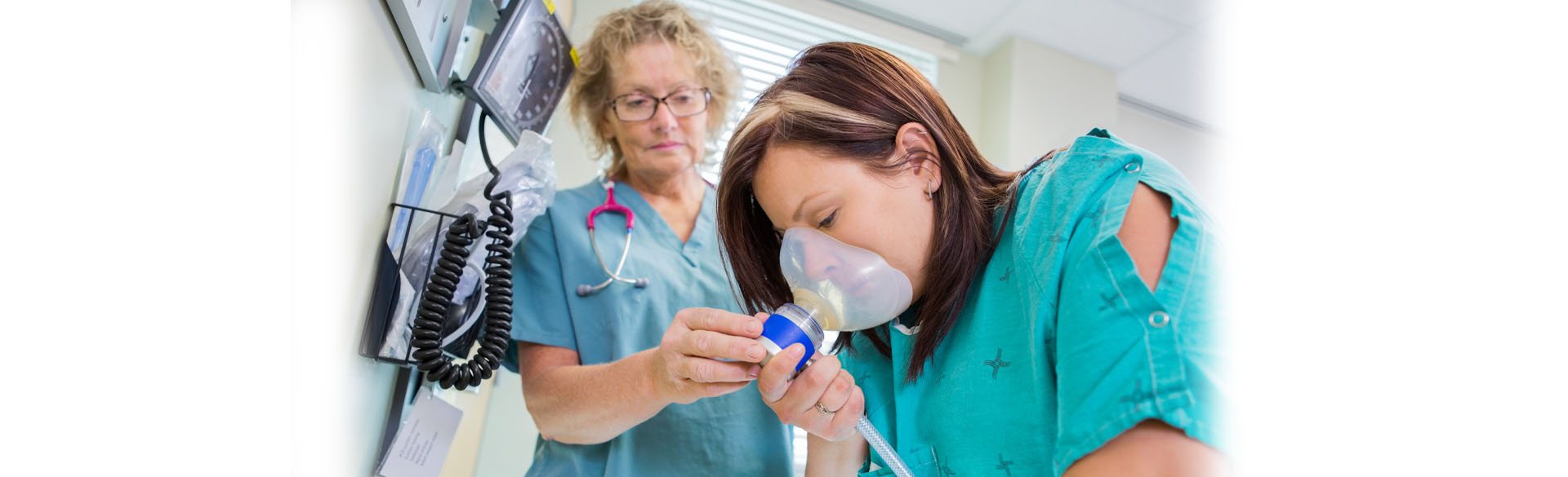 Nurse with patient using nitrous oxide