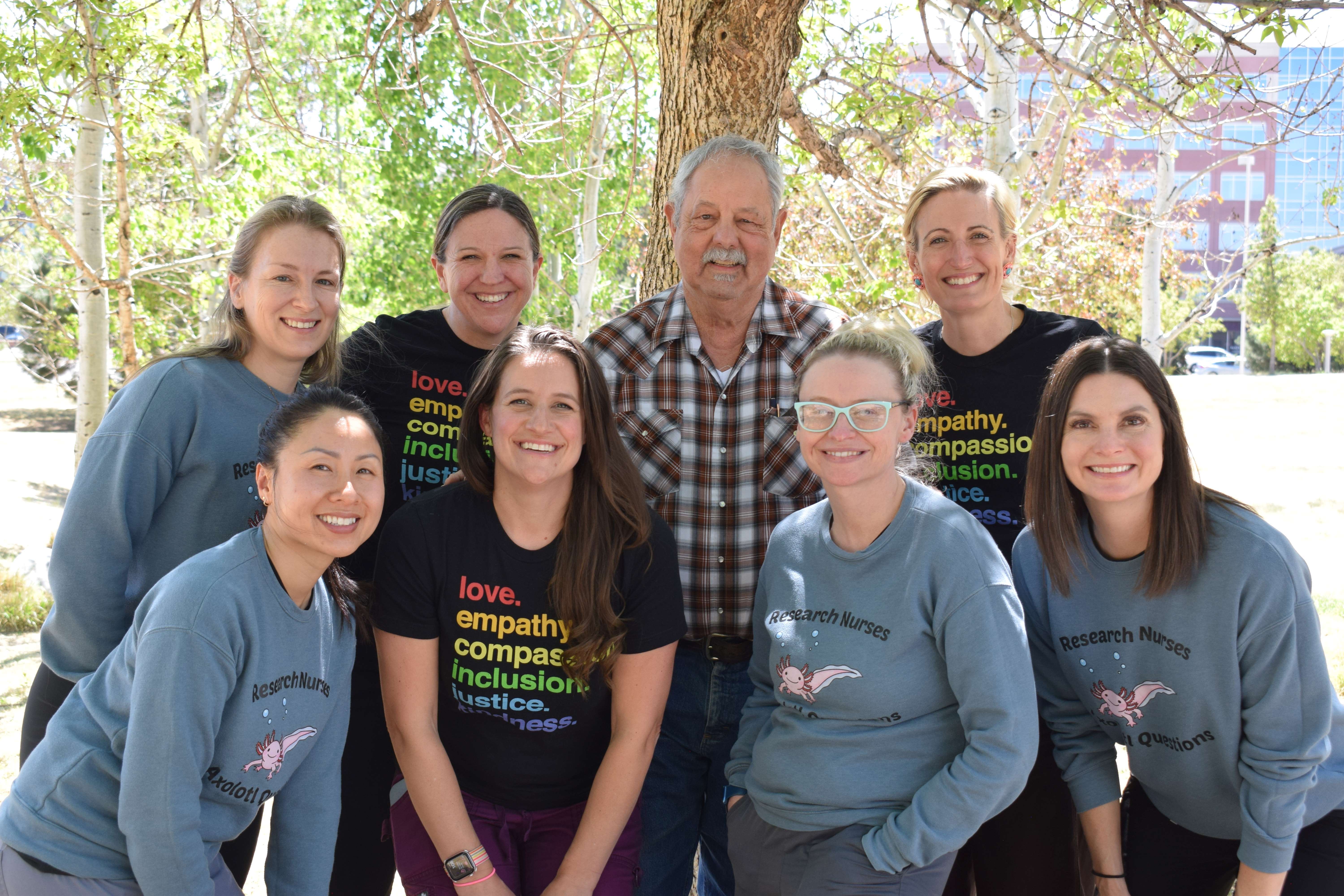 Peter Barton with pediatric CTRC research nurses.