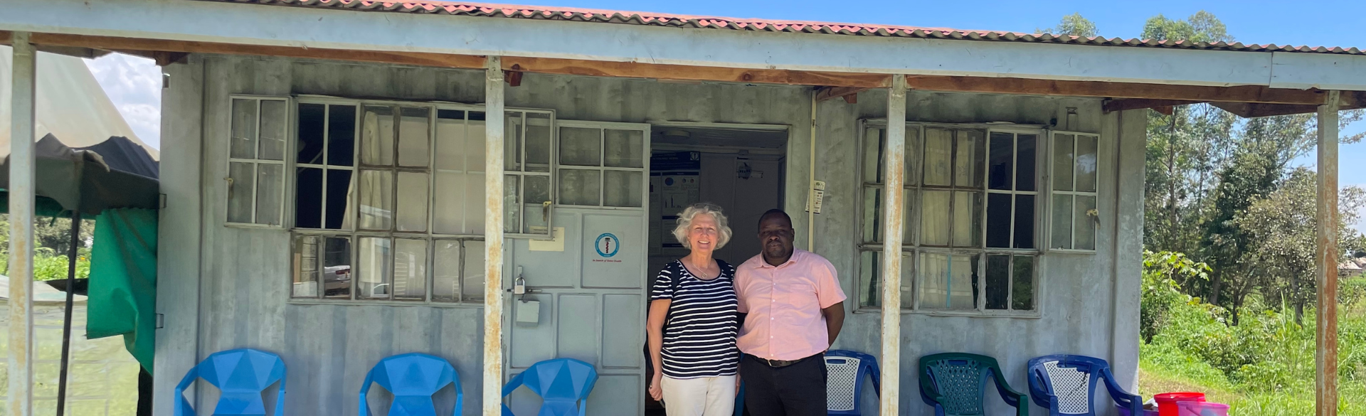 Rochford and her former post-doctoral fellow Dr. Sidney Ogolla at their research clinic lab at the Chulaimbo county hospital in Western Kenya. 