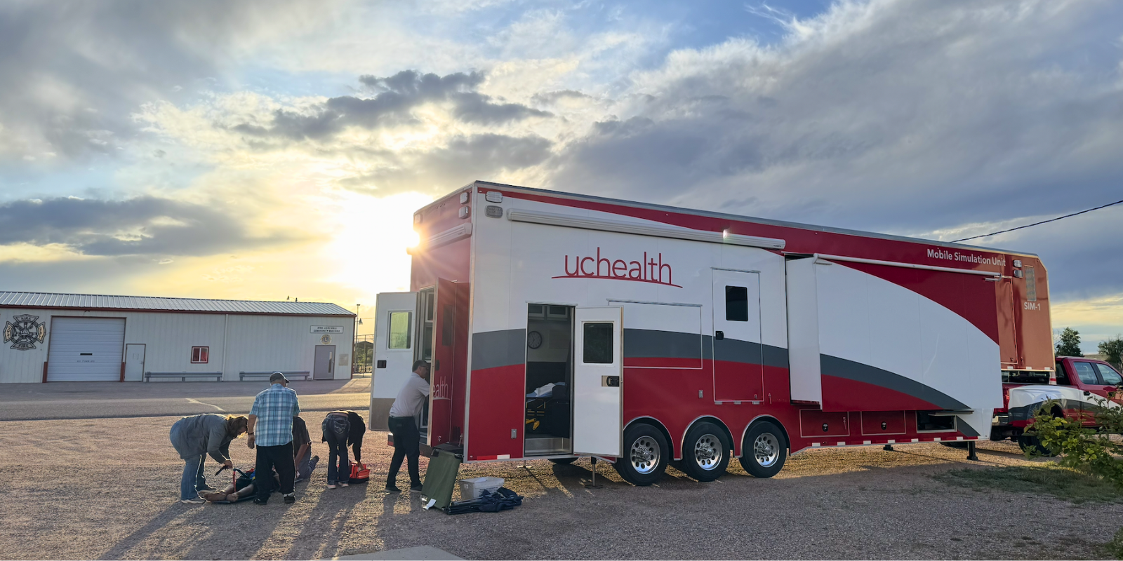 The UCHealth Mobile Simulation Unit, a trailer used for training of EMS personnel.