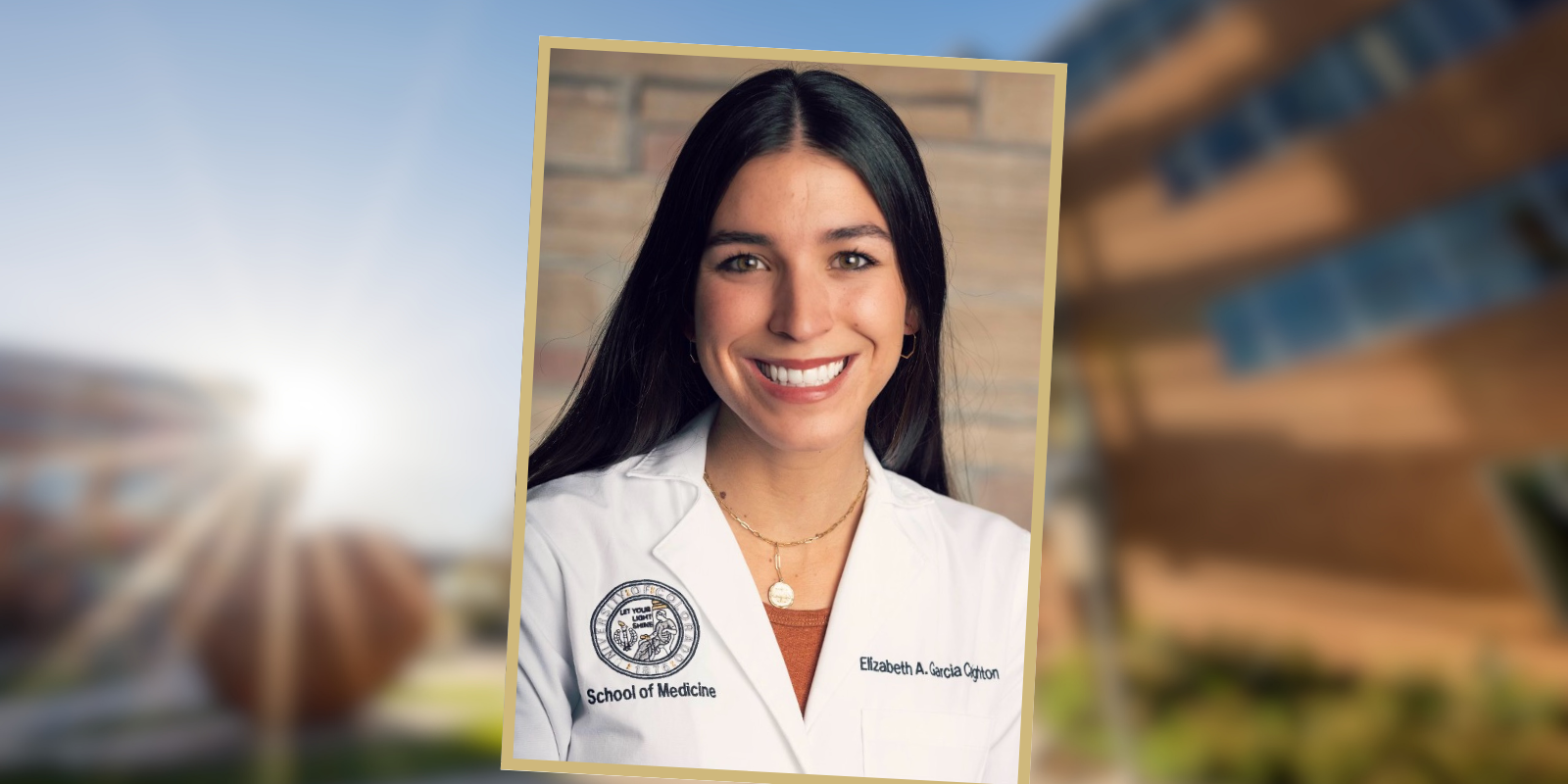 Lizzy Garcia wearing her white coat.