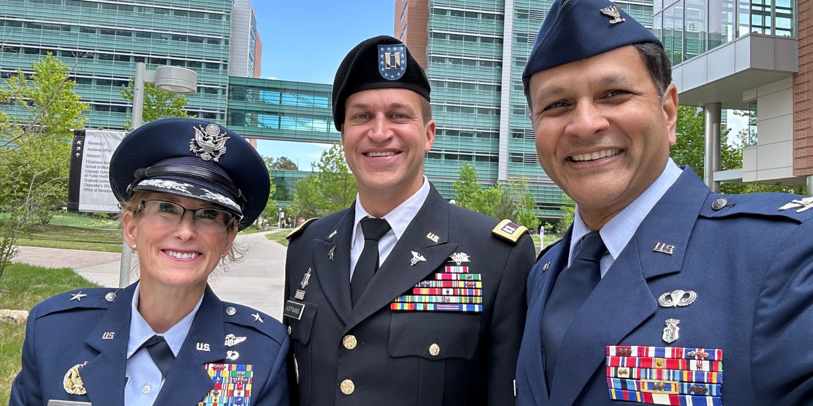 CU Anschutz COMBAT Research members dressed in military uniforms.