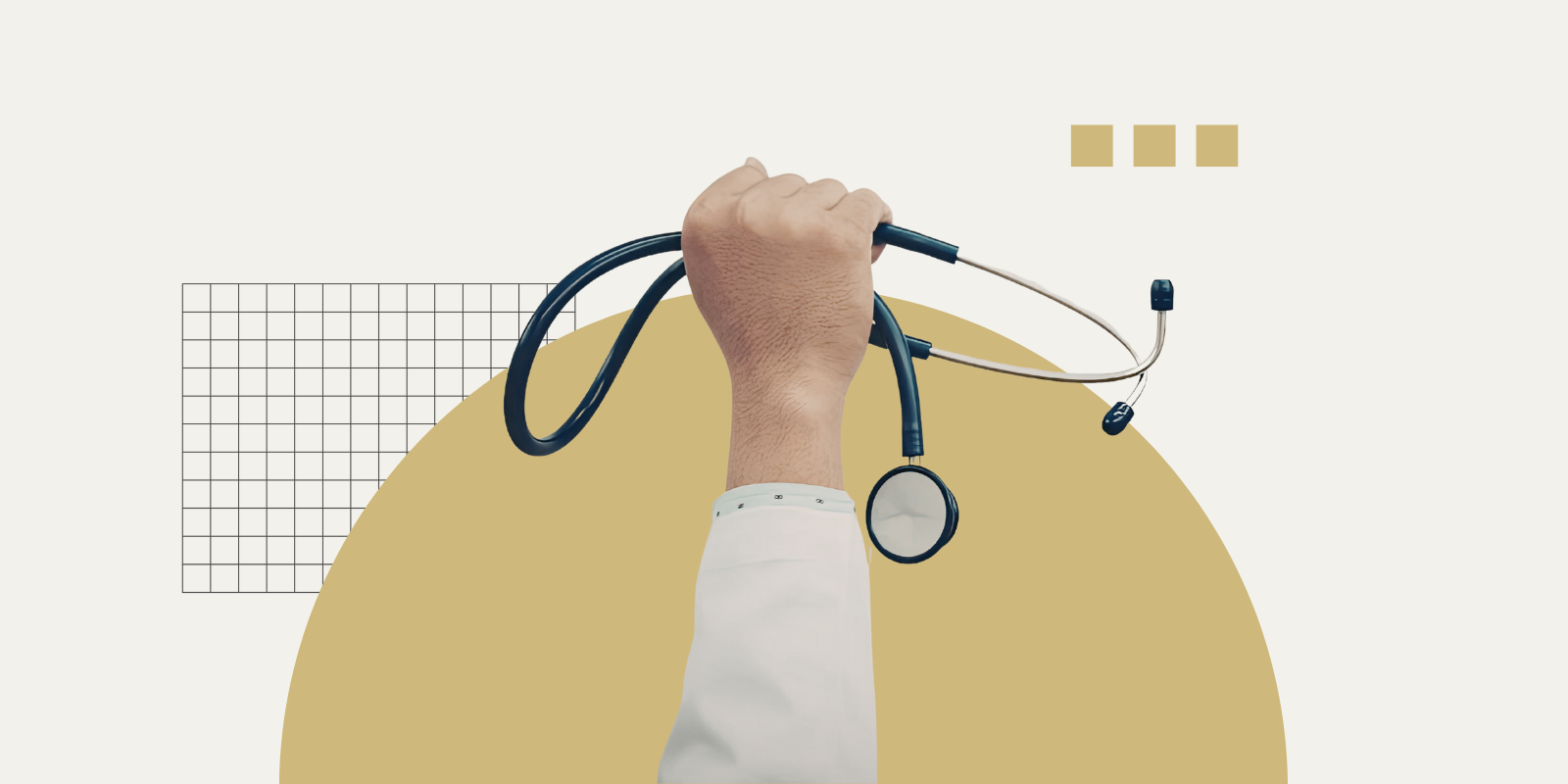 Graphic of a doctor holding up a stethoscope