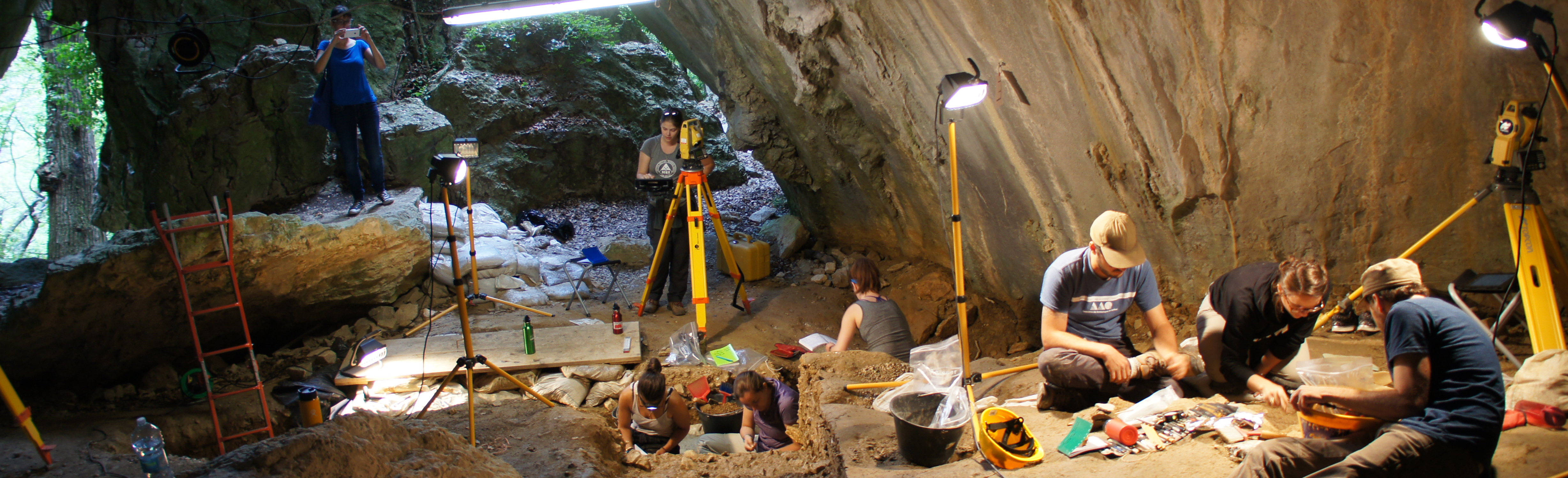 Excavation in the Arma Veirana cave in northwest Italy
