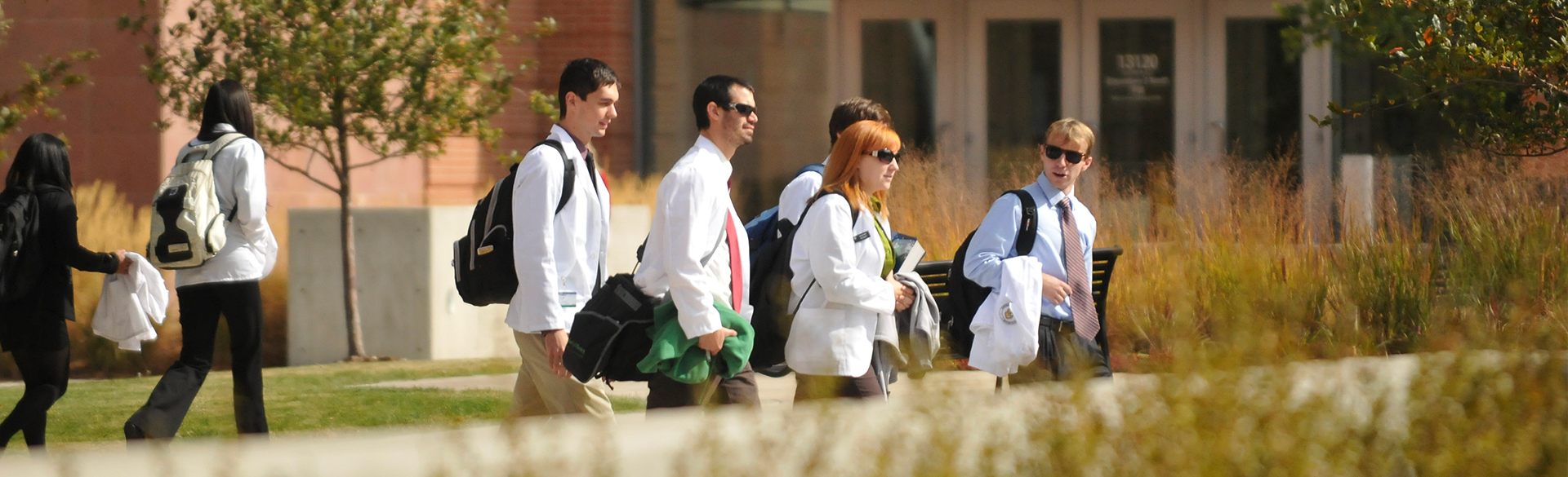 Students on campus. 