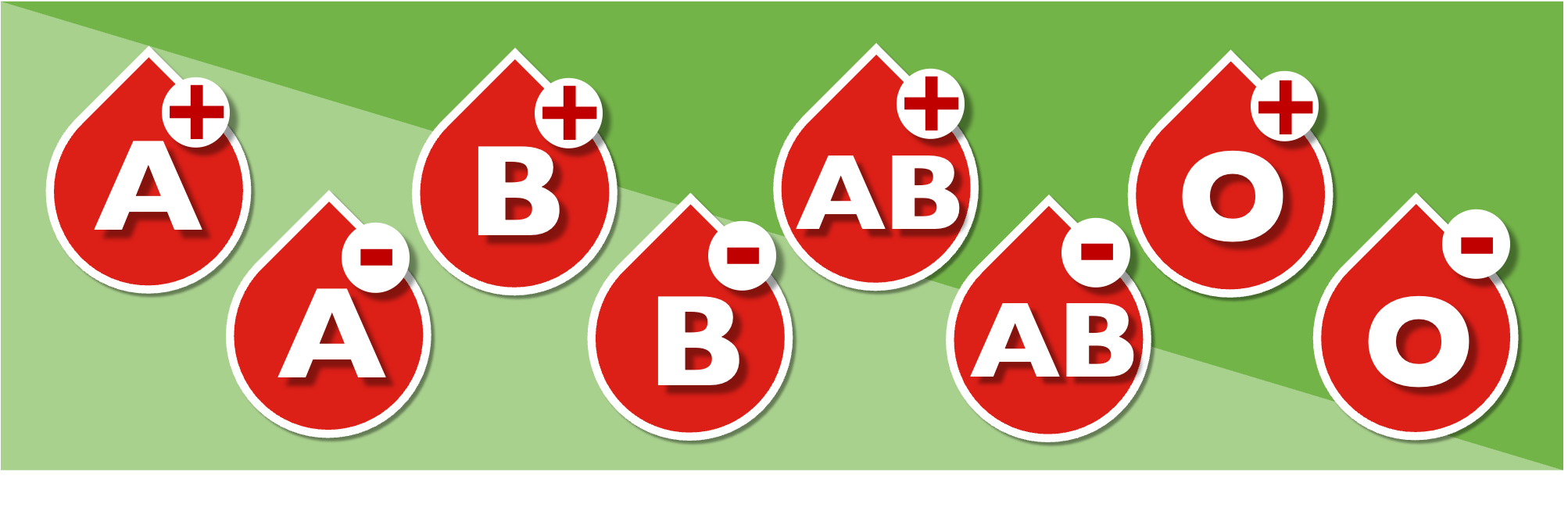 Illustration of the eight main blood types | CU School of Medicine