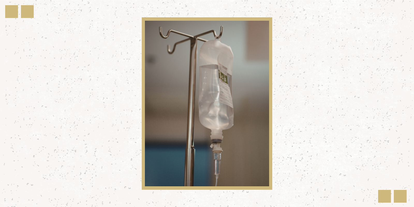 IV bag hanging on a pole