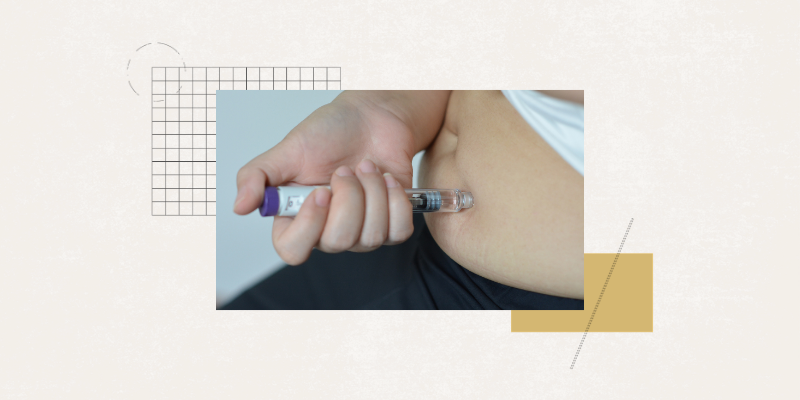 photo of person injecting themselves with a GLP1 drug
