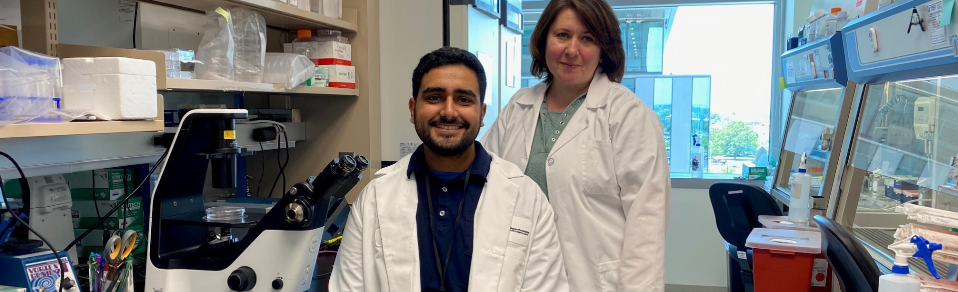 Gates summer intern works in laboratory to help research Ehlers-Danlos syndrome, a condition he has been diagnosed with.