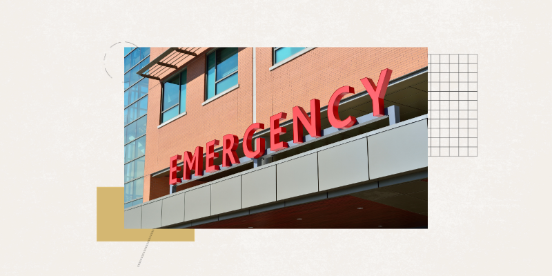 Emergency room sign outside hospital
