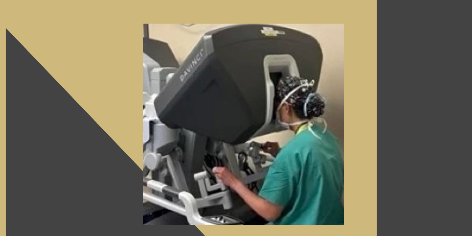 Jessica Rove, MD, at a robotic surgery workstation