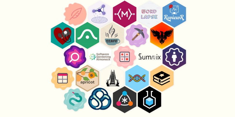 wall of software webpage hexbin display